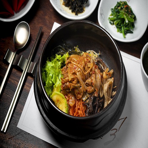 Stir-Fried Pork Belly With Kimchi Bibimbap
